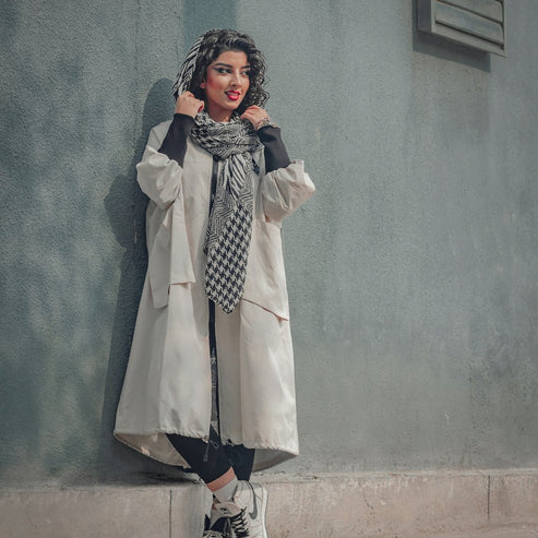 Long font open cardigan